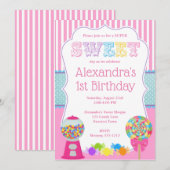 Sweet Shoppe Birthday Uitnodiging (Voorkant / Achterkant)