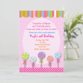 Sweet Shoppe Candyland Birthday Invitations Kaart (Staand voorkant)