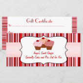 Sweet Shoppe Cupcake Business Gift Certificate (Voorkant / Achterkant)