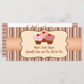 Sweet Shoppe Cupcake Business Gift Certificate (Voorkant / Achterkant)