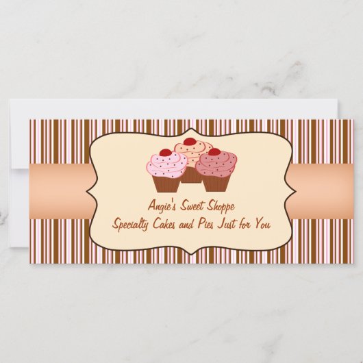Sweet Shoppe Cupcake Business Gift Certificate (Voorkant)