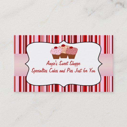 Sweet Shoppe Cupcake Visitekaartje (Voorkant)