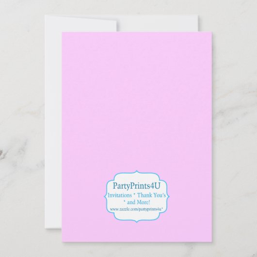 Sweet Shoppe Lollipop Birthday Party Invitation Kaart (Achterkant)