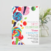 Sweet Shoppe Shop Candyland Uitnodiging voor verja (Staand voorkant)