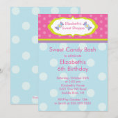 Sweet Shoppe Snoep Birthday Party Invitation Kaart (Voorkant / Achterkant)