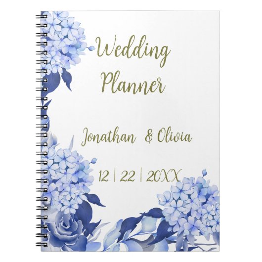 Sweet Shower Spring paarse Floral Wedding Notitieboek (Voorkant)