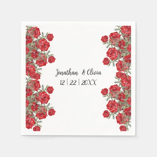 Sweet Shower Spring red roses Wedding Servet (Voorkant)
