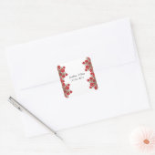 Sweet Shower Spring red roses Wedding Vierkante Sticker (Envelop)