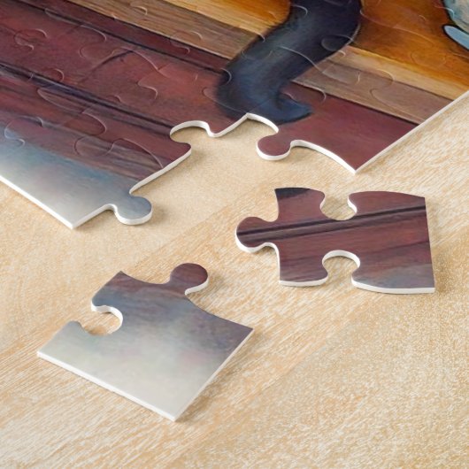 Sweet Siamese Cat and Tea Cup Puzzle Legpuzzel (Zijkant)