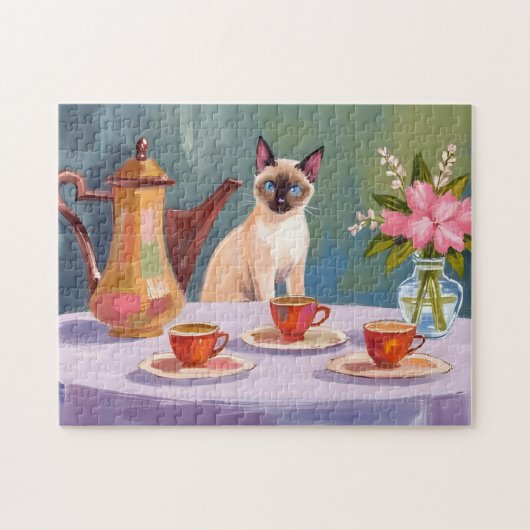 Sweet Siamese & Tea Time Jigsaw Puzzle Legpuzzel (Horizontaal)