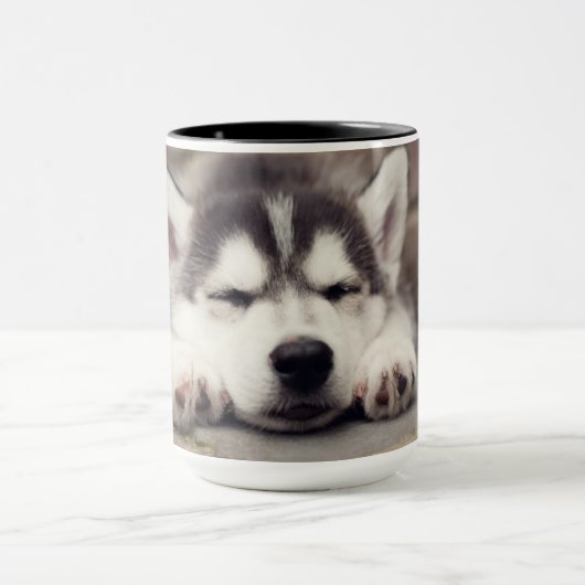 Sweet Siberian Husky Puppy Slapeping Mok (Midden)