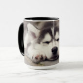 Sweet Siberian Husky Puppy Slapeping Mok (Voorkant links)