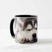 Sweet Siberian Husky Puppy Slapeping Mok (Voorkant links)