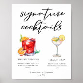 Sweet Signature Cocktails Wedding Menu Poster (Voorkant)