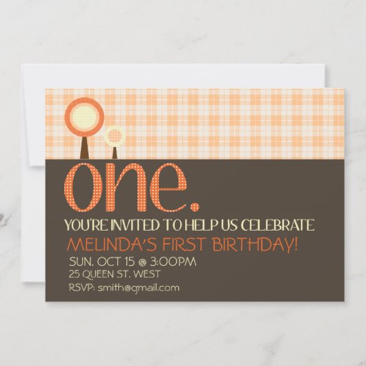 Sweet Simple 1st Birthday Invitation Kaart (Voorkant)