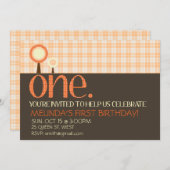 Sweet Simple 1st Birthday Invitation Kaart (Voorkant / Achterkant)
