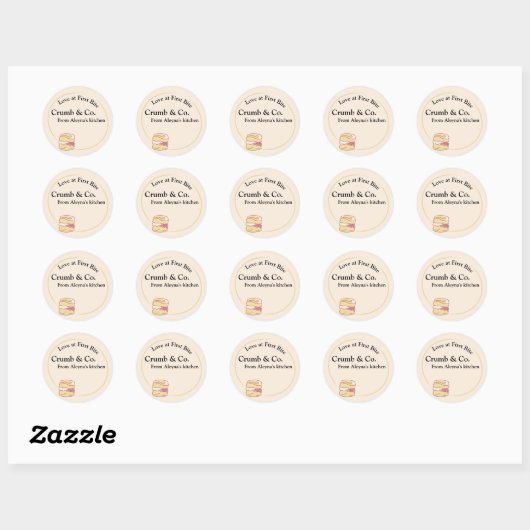 Sweet & Simple beige koekjes Ronde Sticker (Vel)