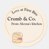 Sweet & Simple beige koekjes Ronde Sticker (Voorkant)