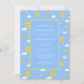 Sweet Simple Blue Yellow Sunshine Baby shower Kaart (Voorkant)