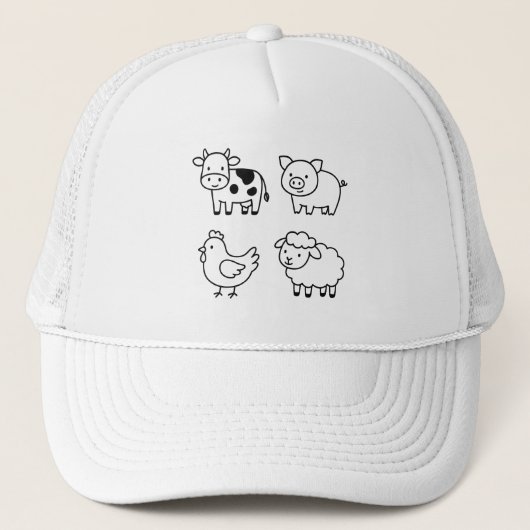 Sweet & Simple Farm Animal Outlines Trucker Pet (Voorkant)