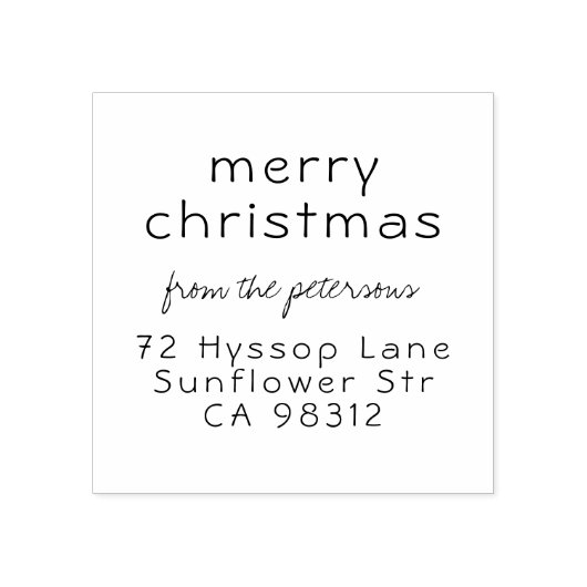 Sweet Simple Merry Christmas Naam Retouradres Rubberstempel (Afrduk)