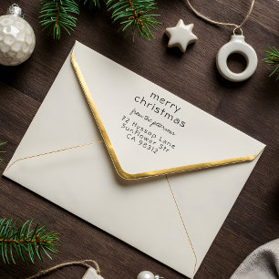 Sweet Simple Merry Christmas Naam Retouradres Rubberstempel