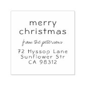 Sweet Simple Merry Christmas Naam Retouradres Zelfinktende Stempel (Design)