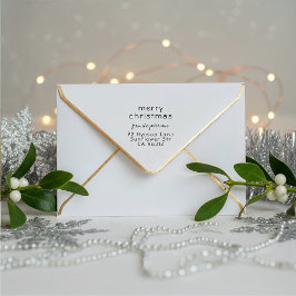 Sweet Simple Merry Christmas Naam Retouradres Zelfinktende Stempel