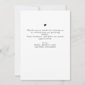 Sweet Simple Minimalist 4 Foto Baby Dank u Bedankkaart (Achterkant)