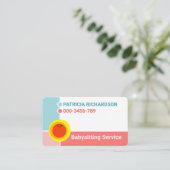 Sweet Simple Pastel Babysitter Layers Visitekaartje (Staand voorkant)