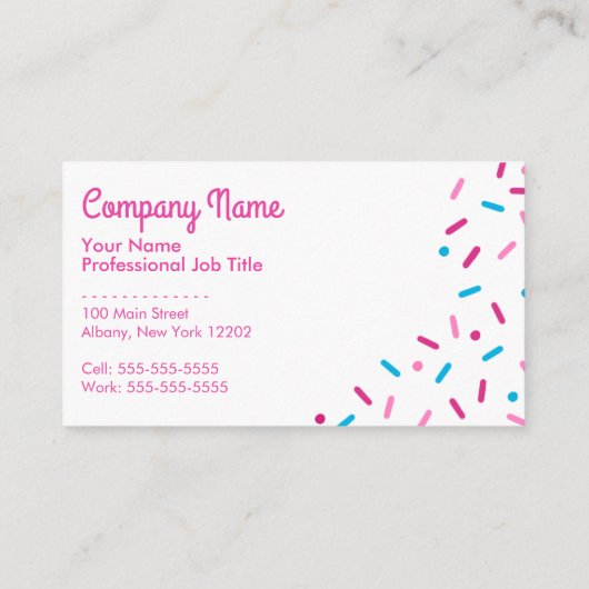 Sweet Simple Sprinkle Multi-Color Visitekaartje (Achterkant)