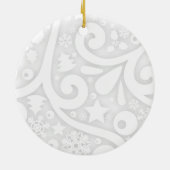 Sweet Simple White Swirling Design | aangepaste fo Keramisch Ornament (Achterkant)