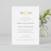 Sweet Simplicity Bruiloft Folie Uitnodiging (Staand Voorkant)