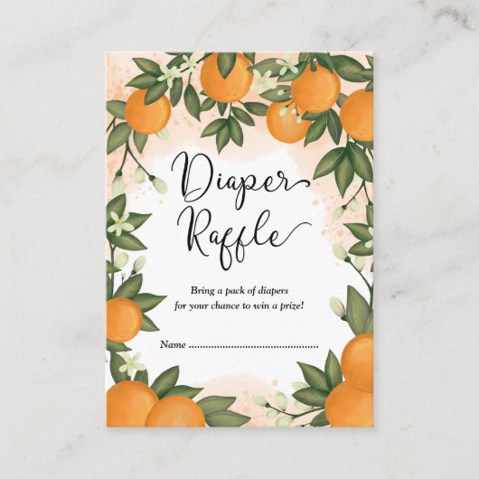 Sweet Sinaasappels Citrus Greenery Baby Diaper Raf Informatiekaartje (Voorkant)