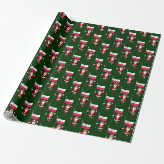 Sweet Sint-Nicolaas met vlag van Polen Cadeaupapier (Uitgerold)