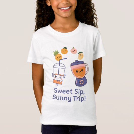 Sweet Sip, Sunny Trip – Kawaii Summer Smoothy  T-shirt (Voorkant)