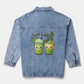Sweet Sips Kawaii Bubble Tea Duo Denim Jacket (Achterkant)