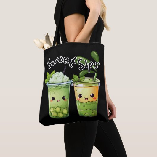 Sweet Sips Kawaii Bubble Tea Duo Tote Bag (Dichtbij)