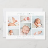 Sweet Six | Foto Collage Birth Aankondiging (Voorkant)