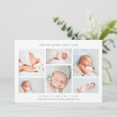 Sweet Six | Foto Collage Birth Aankondiging (Staand voorkant)