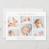 Sweet Six | Foto Collage Birth Aankondiging (Voorkant)