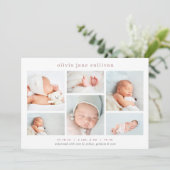 Sweet Six | Foto Collage Birth Aankondiging (Staand voorkant)