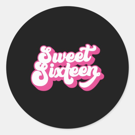 Sweet Sixn 16 voor 16e Ronde Sticker (Voorkant)