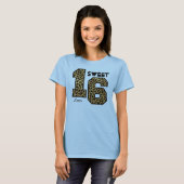 Sweet Sixteeen 16 Birthday Leopard Eigen naam V0A T-shirt (Voorkant volledig)