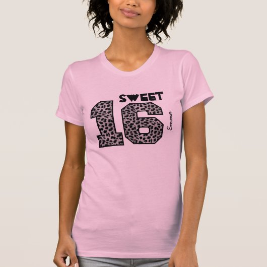 Sweet Sixteeen 16-jarige Zebra, Aangepast nummer V T-shirt (Voorkant)