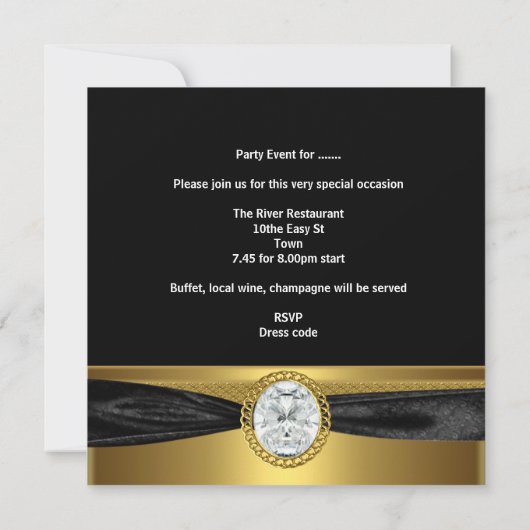 Sweet Sixteen 16 Birthday Diamond Silver Gold Kaart (Achterkant)