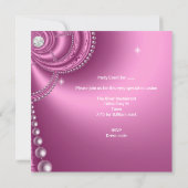 Sweet Sixteen 16 Birthday Pink Diamond Mask Zilver Kaart (Achterkant)