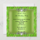 Sweet Sixteen 16 Birthday Zebra Lime Green Kaart (Achterkant)