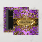 Sweet Sixteen 16 Damask Paars Gold Black Kaart (Voorkant / Achterkant)