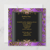 Sweet Sixteen 16 Damask Paars Gold Black Kaart (Achterkant)